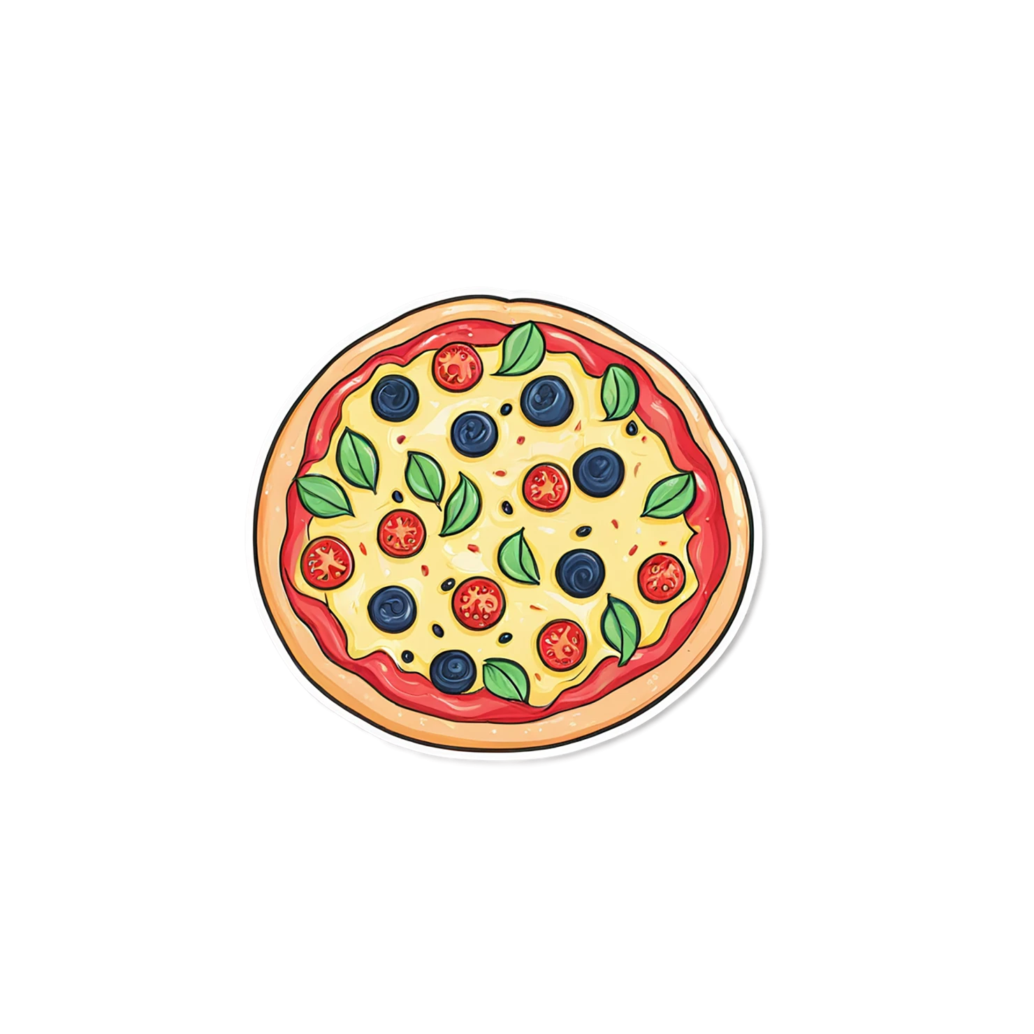 Pizza cute sticker isolated on transparent background #20584