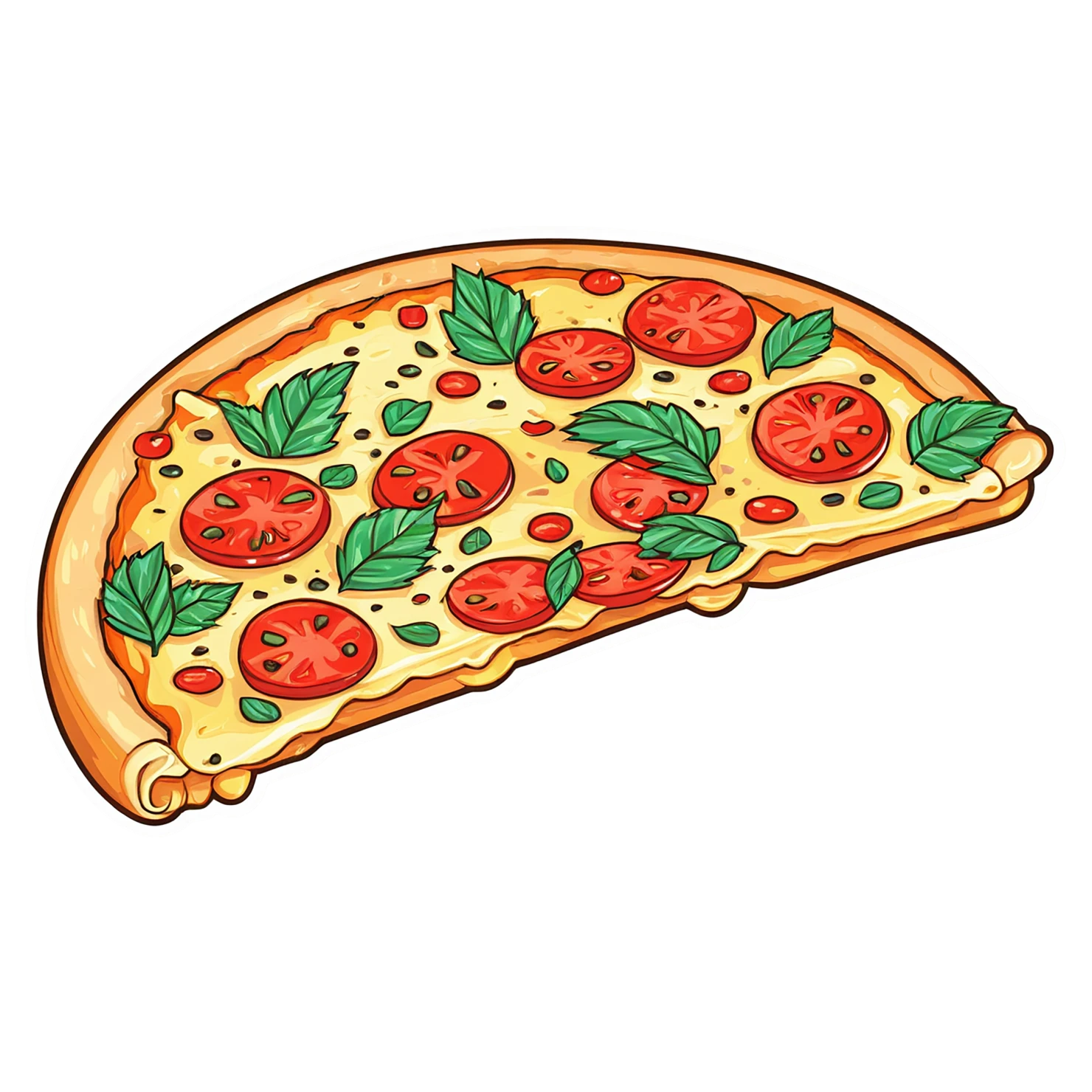Pizza cute sticker isolated on transparent background #20589