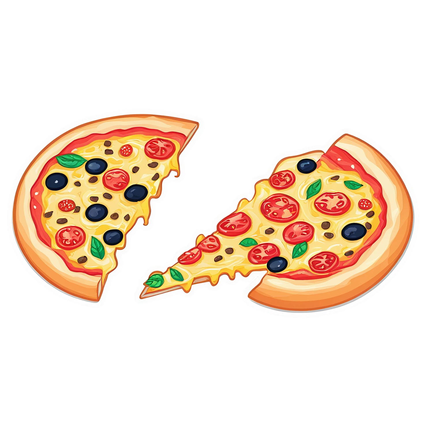 Pizza cute sticker isolated on transparent background #20590