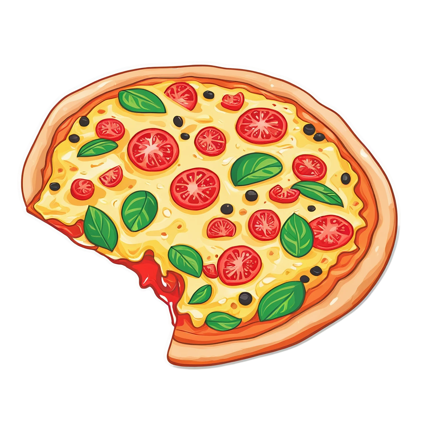 Pizza cute sticker isolated on transparent background #20593