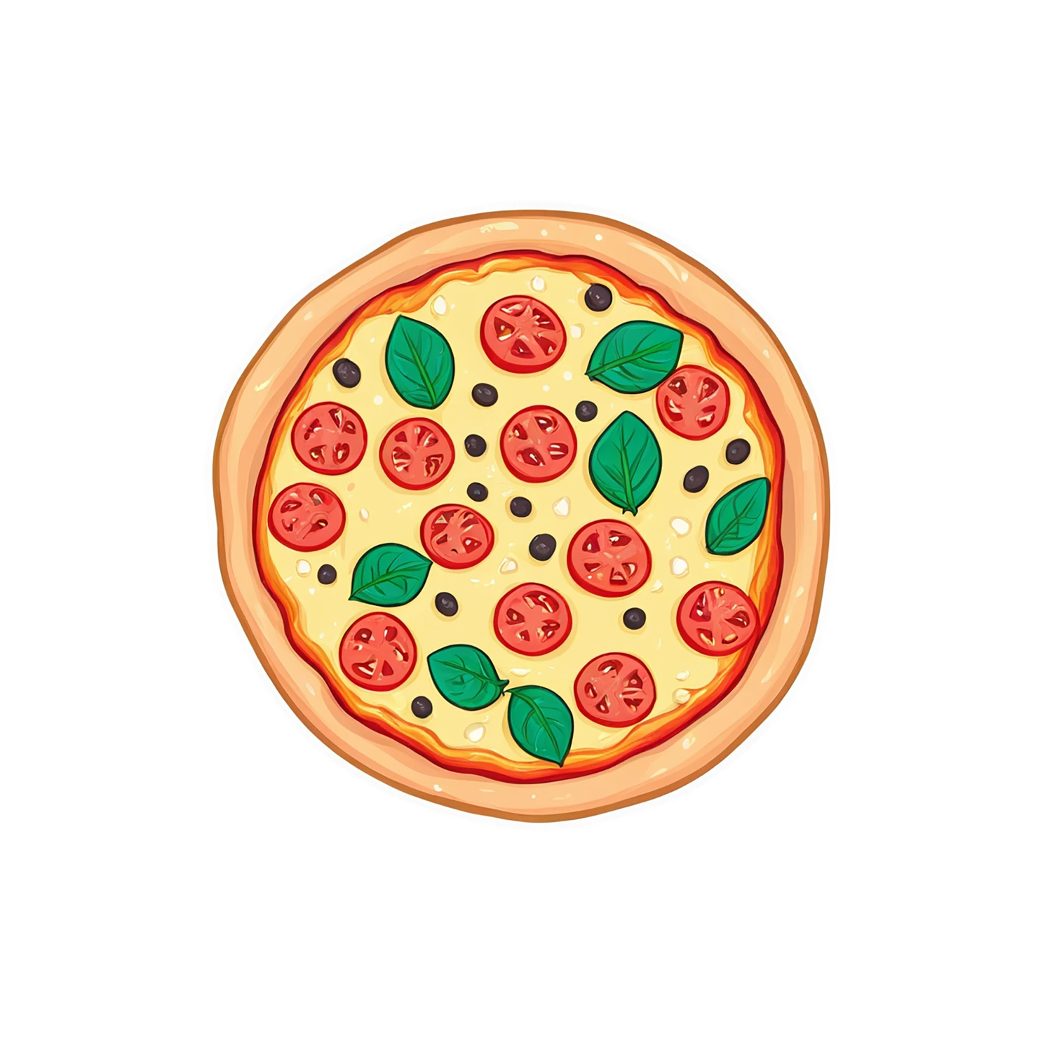 Pizza cute sticker isolated on transparent background #20594