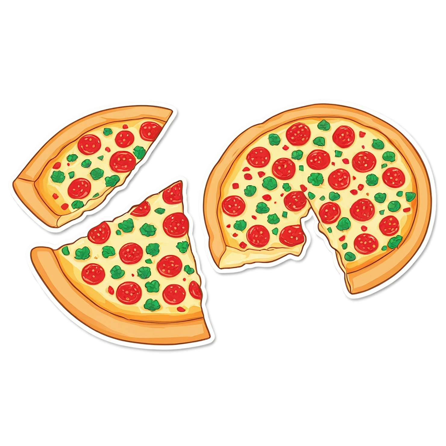 Pizza cute sticker isolated on transparent background #20598