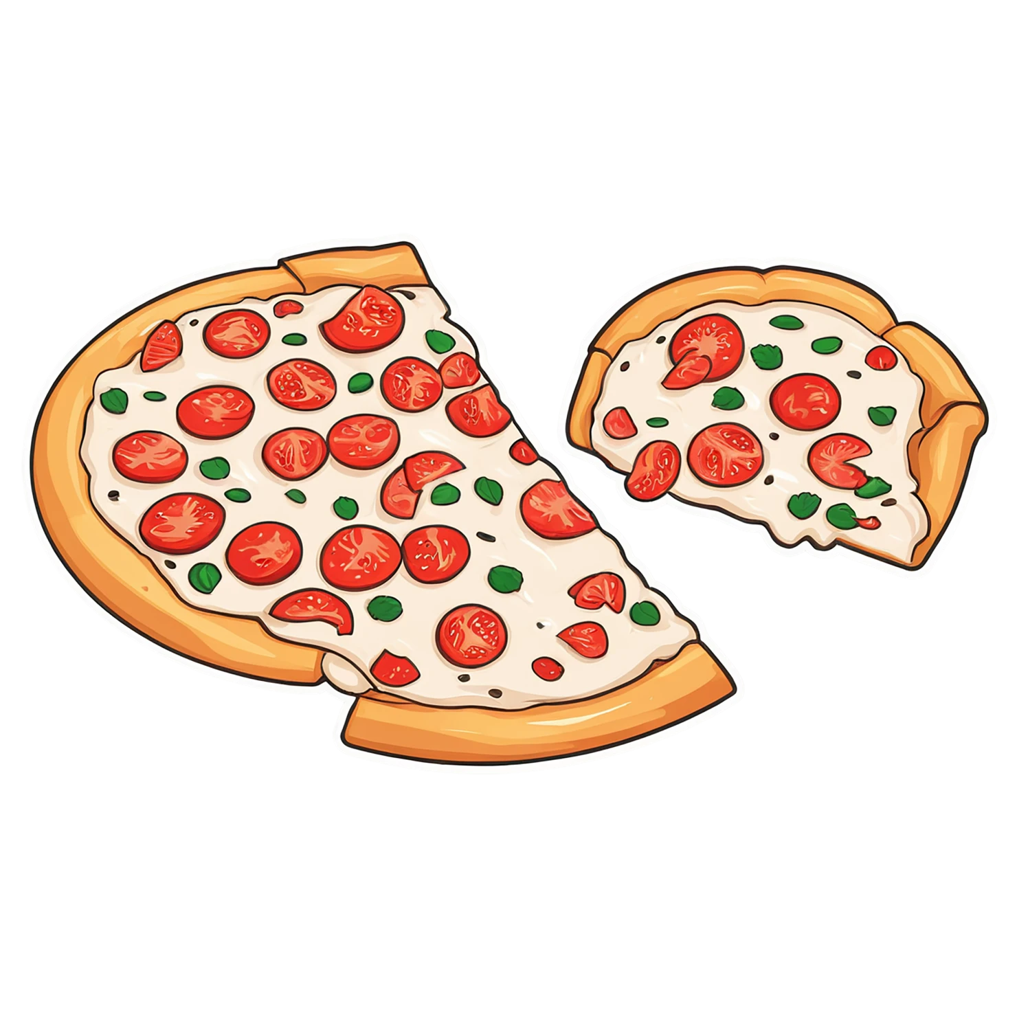 Pizza cute sticker isolated on transparent background #20600