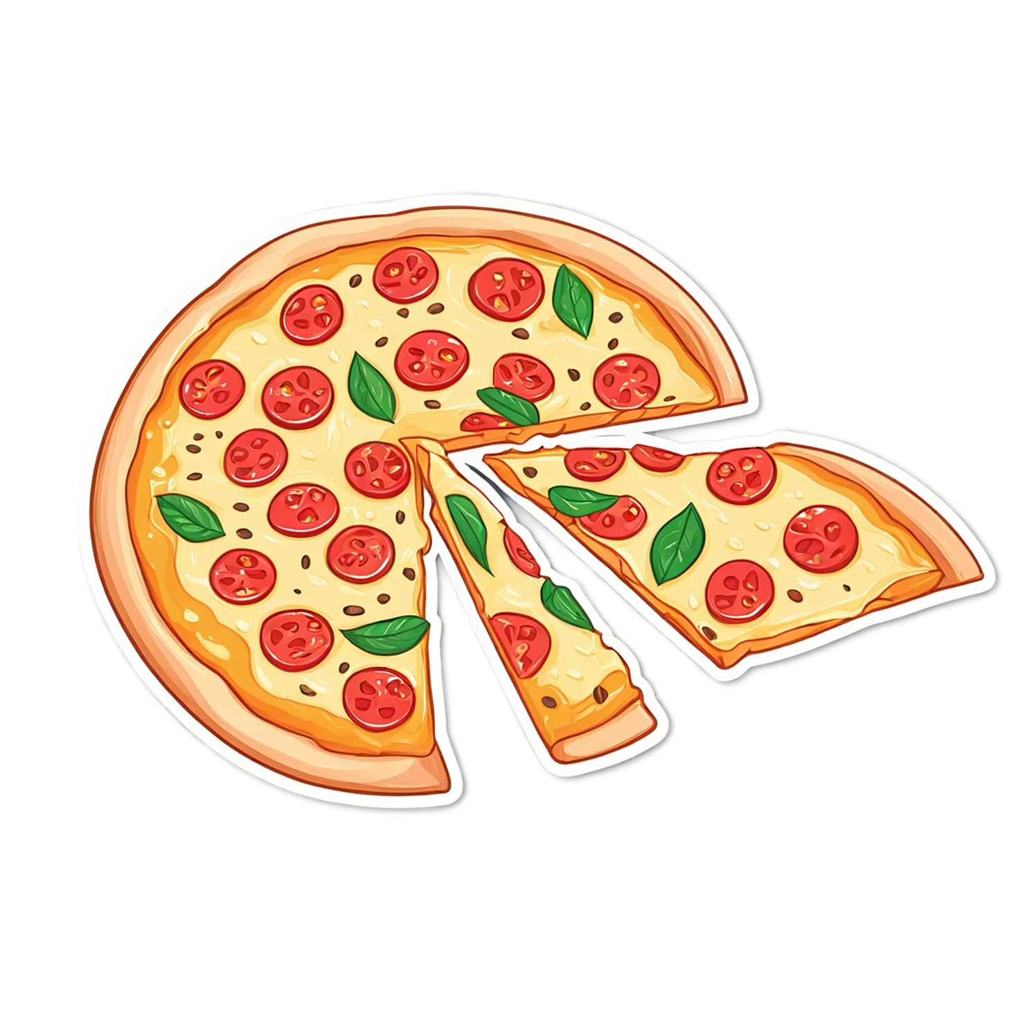 Pizza cute sticker isolated on transparent background #20601