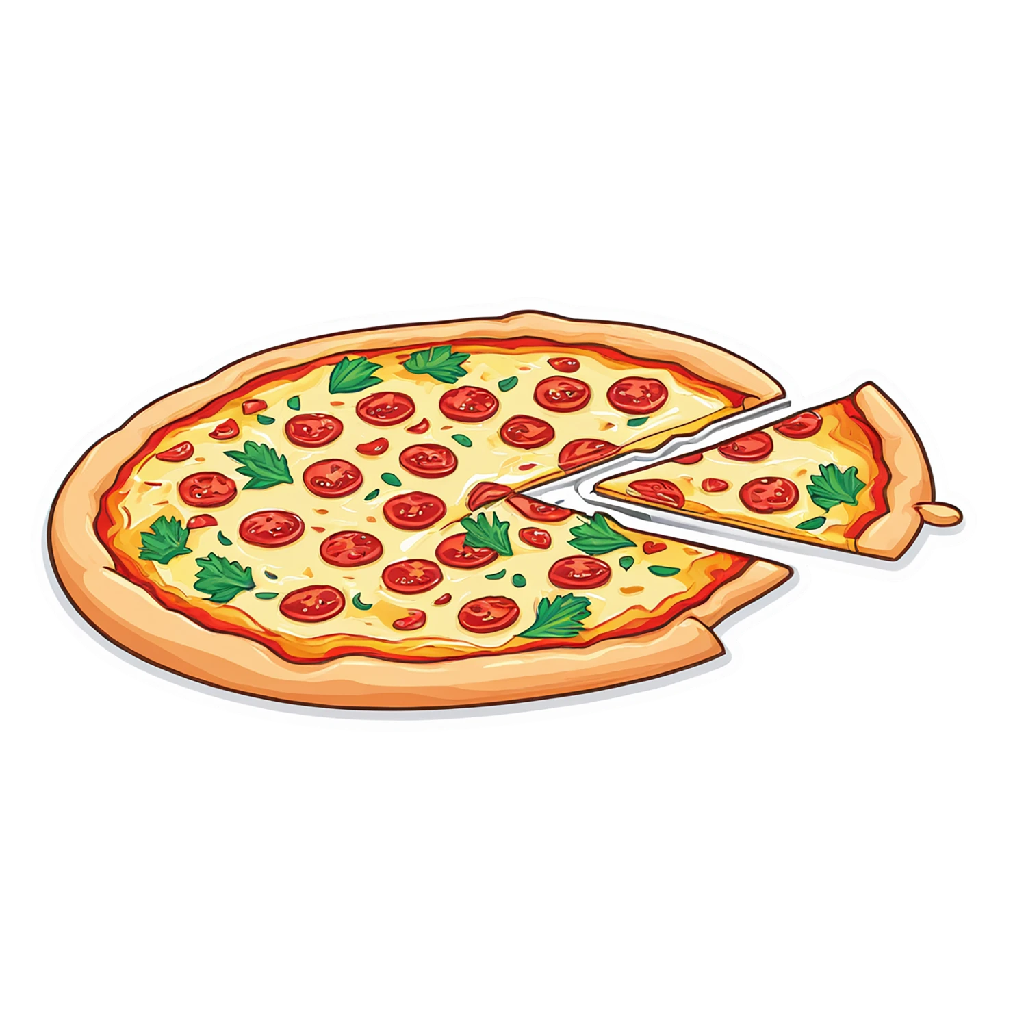 Pizza cute sticker isolated on transparent background #20602