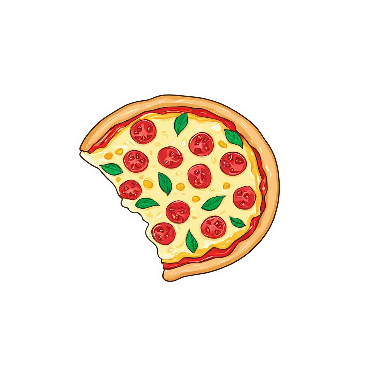 Pizza cute sticker isolated on transparent background #20603
