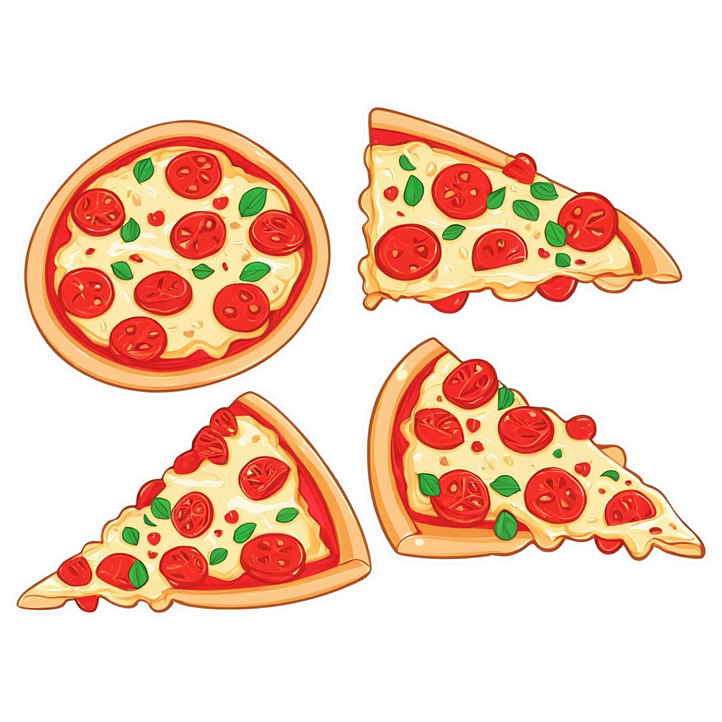 Pizza cute sticker isolated on transparent background #20604