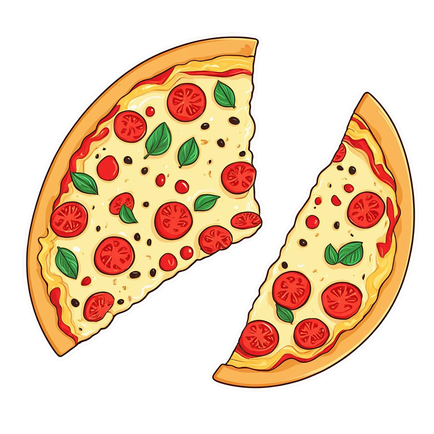 Pizza cute sticker isolated on transparent background #20605