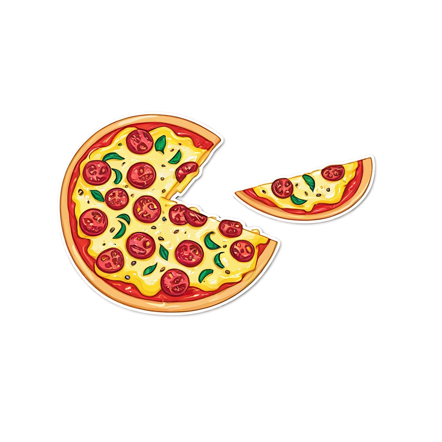 Pizza cute sticker isolated on transparent background #20606