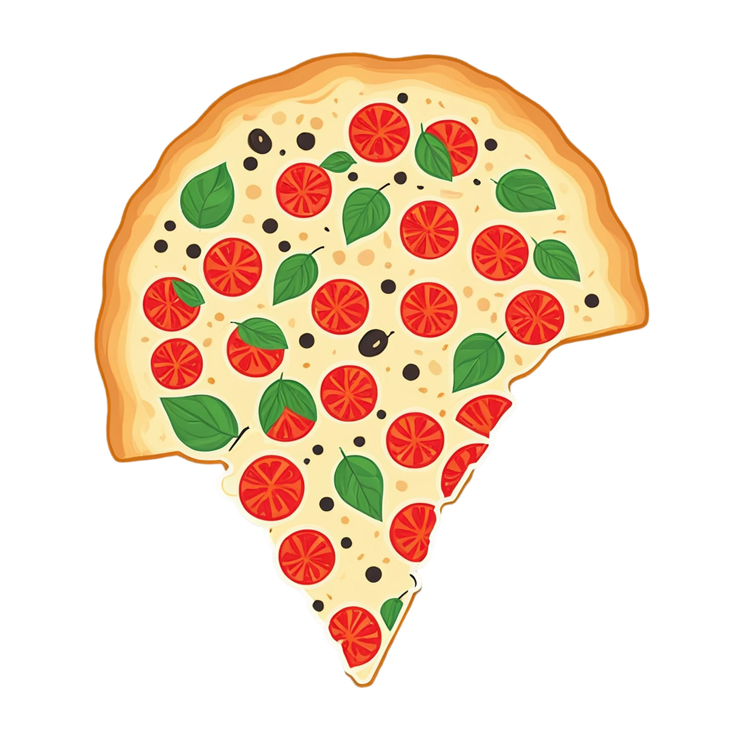 Pizza cute sticker isolated on transparent background #20607
