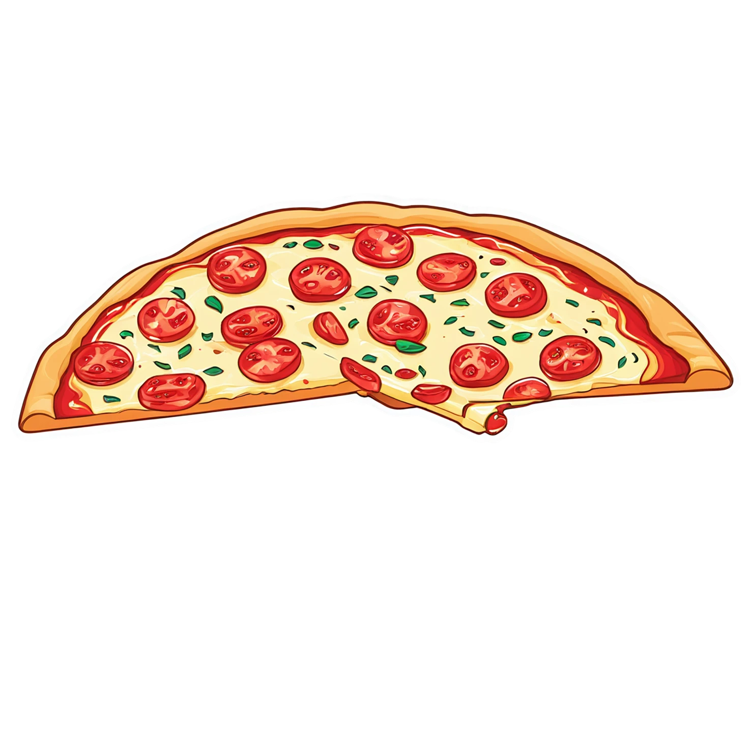 Pizza cute sticker isolated on transparent background #20609