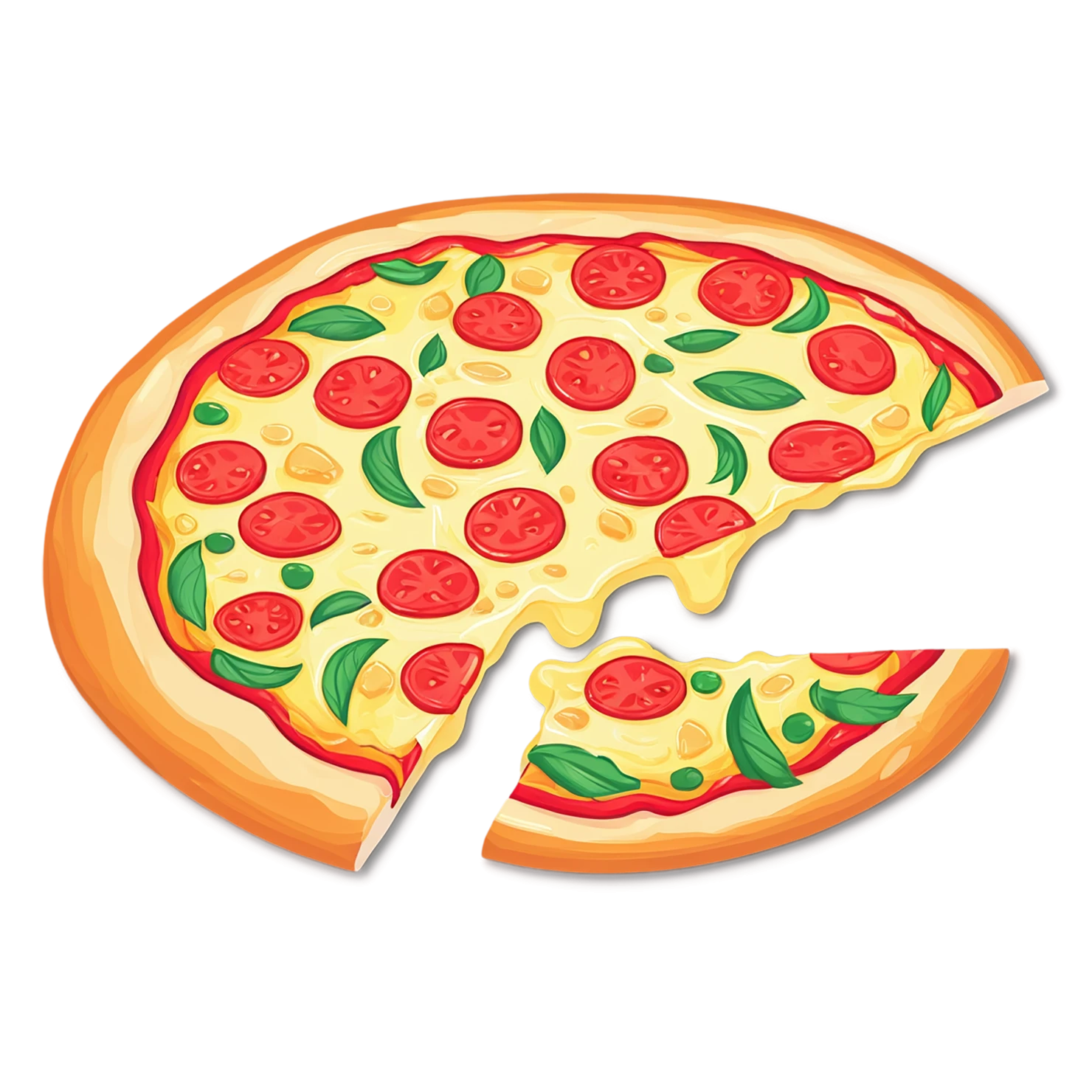 Pizza cute sticker isolated on transparent background #20612