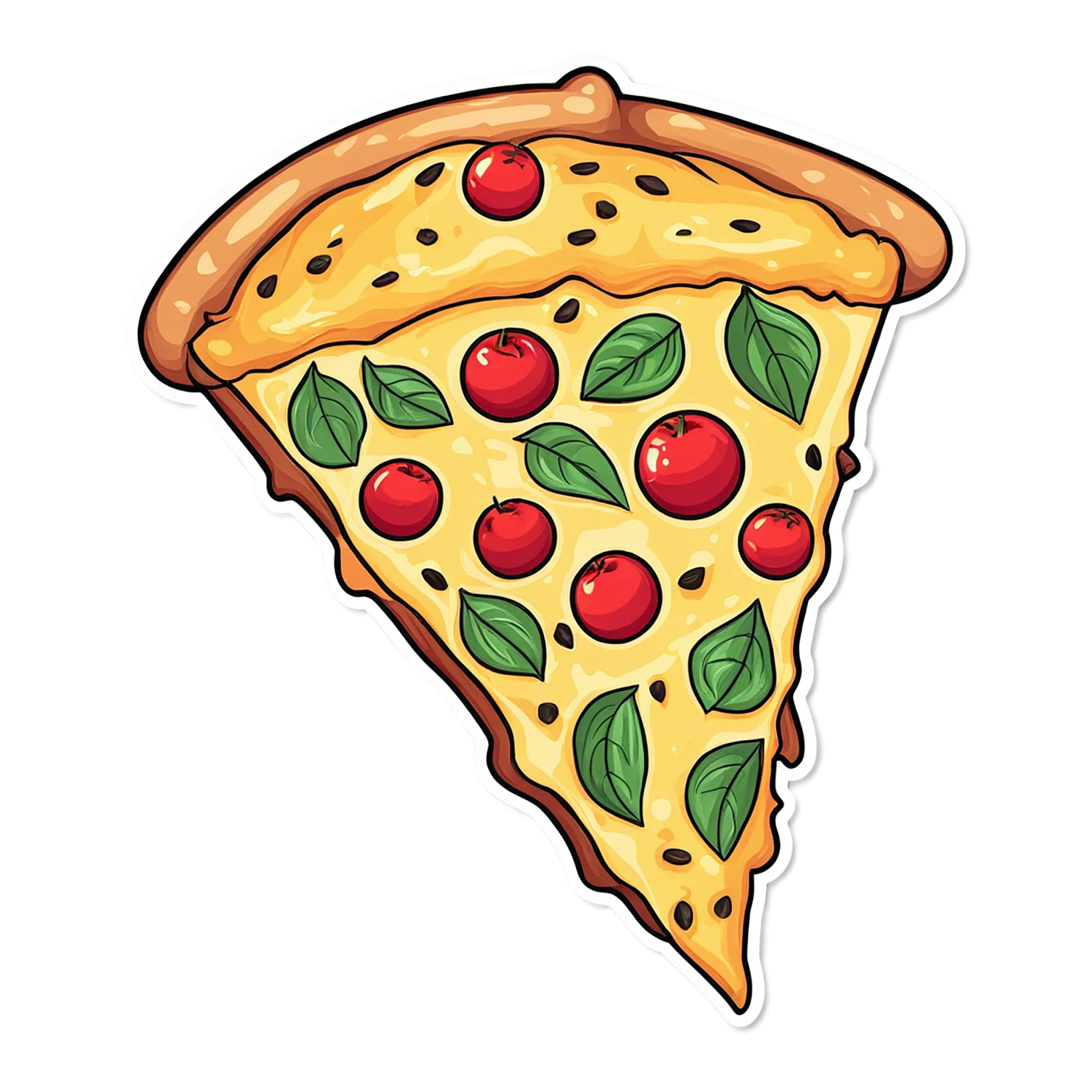 Pizza cute sticker isolated on transparent background #20614