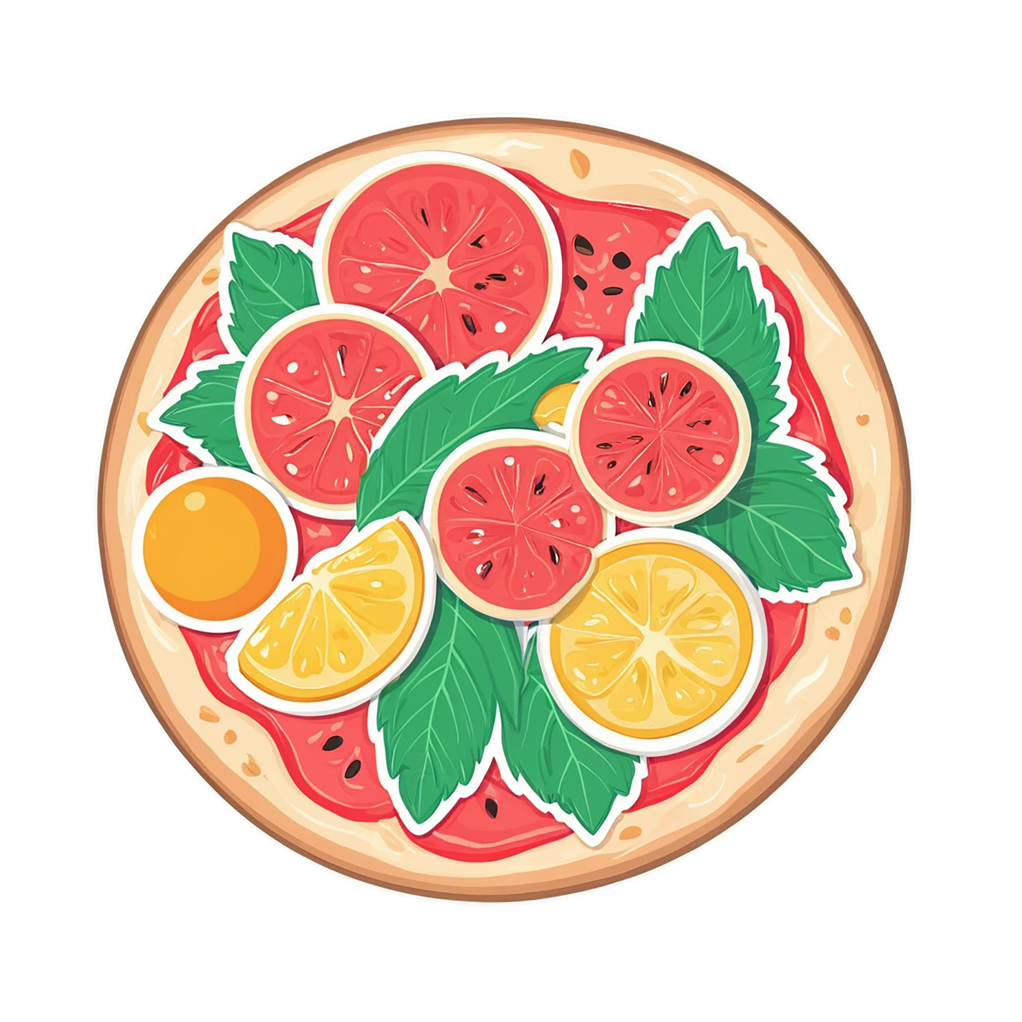 Pizza cute sticker isolated on transparent background #20615