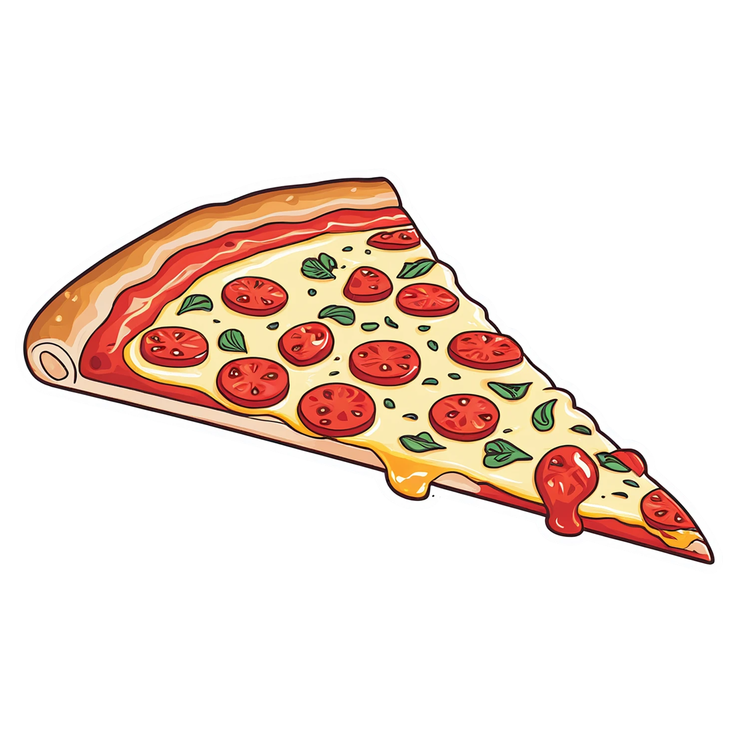 Pizza cute sticker isolated on transparent background #20616
