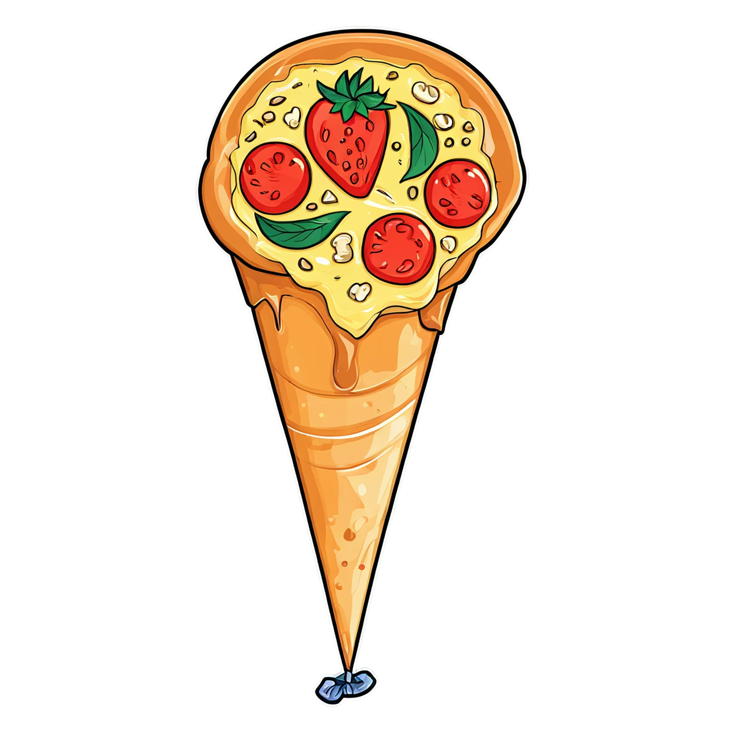 Pizza cute sticker isolated on transparent background #20619