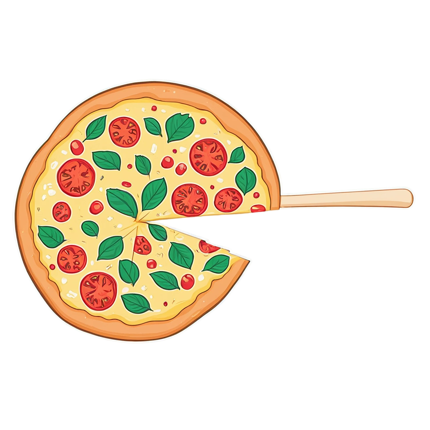 Pizza cute sticker isolated on transparent background #20621