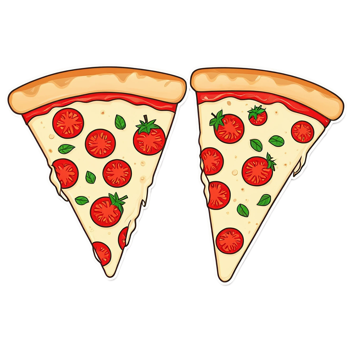 Pizza cute sticker isolated on transparent background #20623