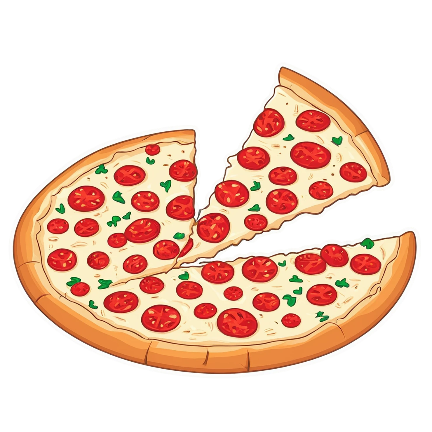 Pizza cute sticker isolated on transparent background #20624