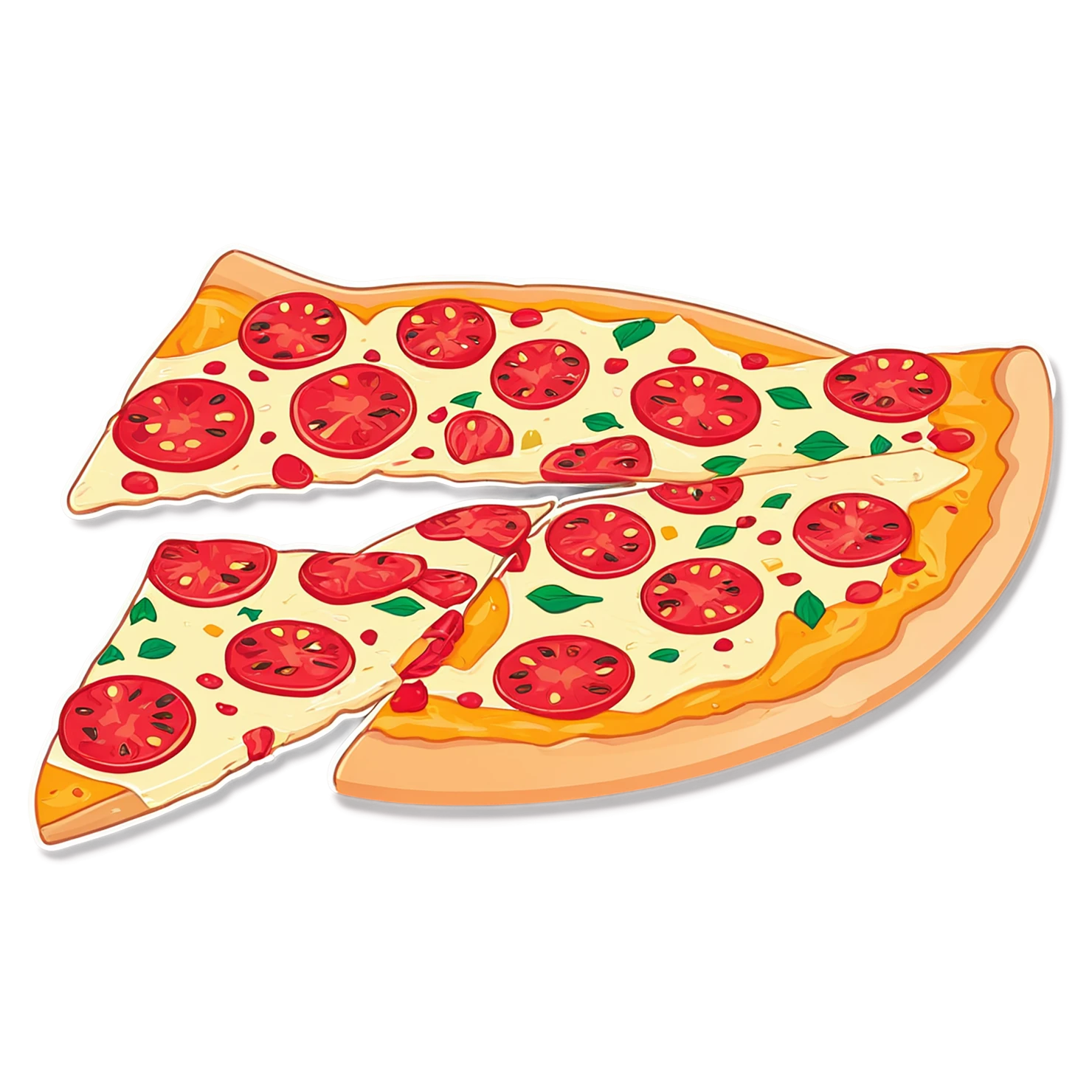 Pizza cute sticker isolated on transparent background #20625