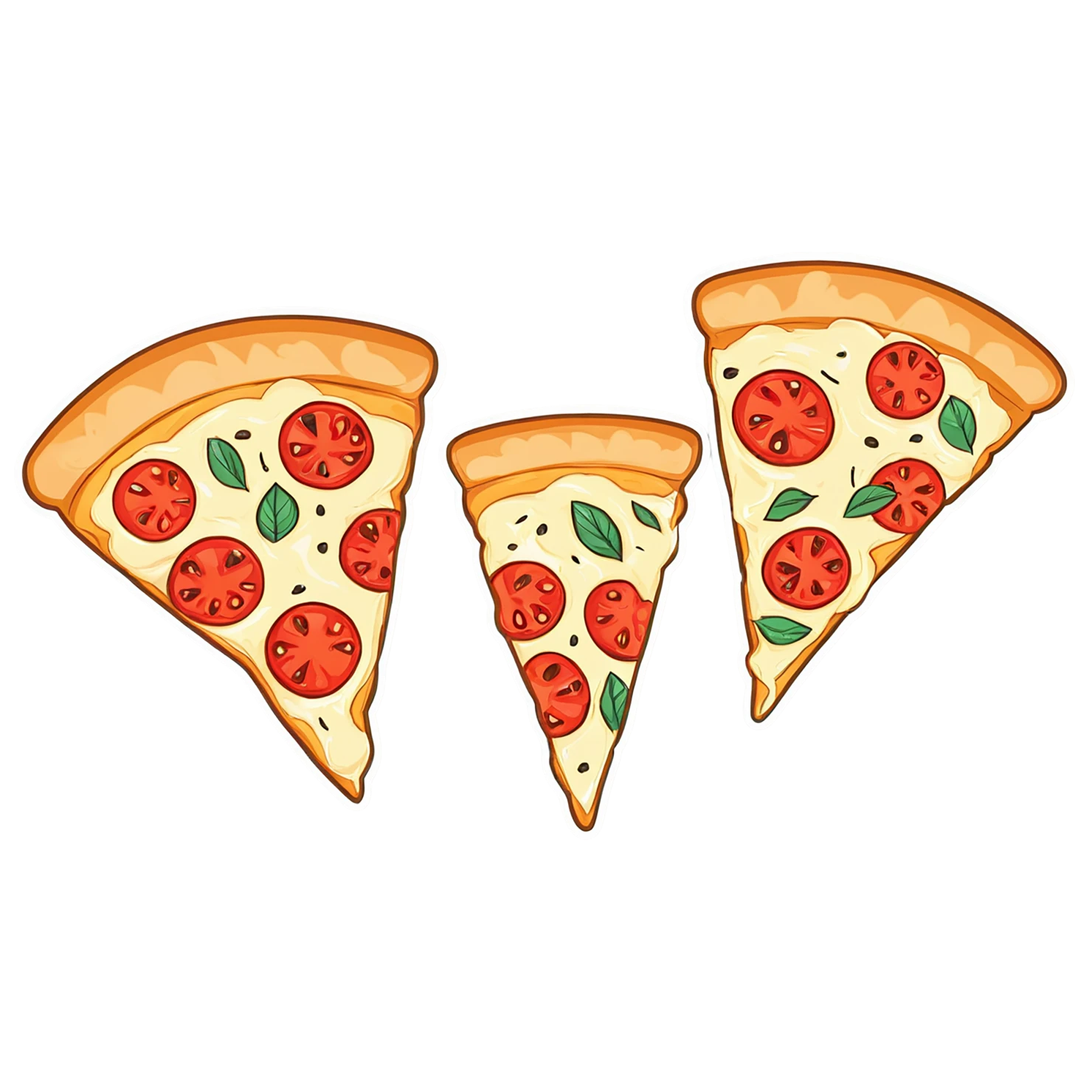 Pizza cute sticker isolated on transparent background #20627