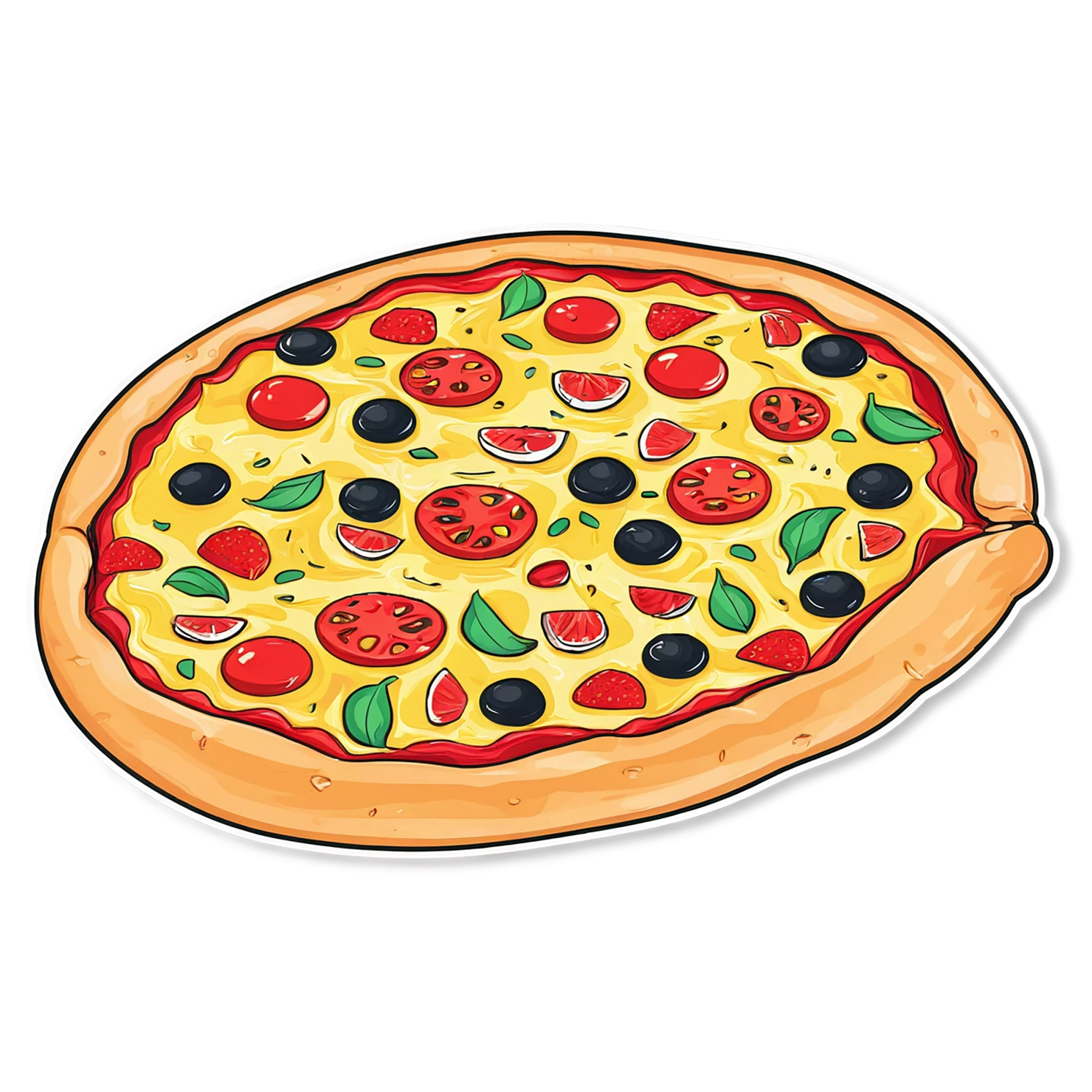 Pizza cute sticker isolated on transparent background #20628