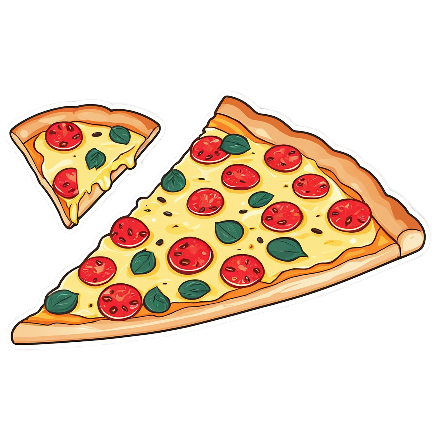 Pizza cute sticker isolated on transparent background #20629