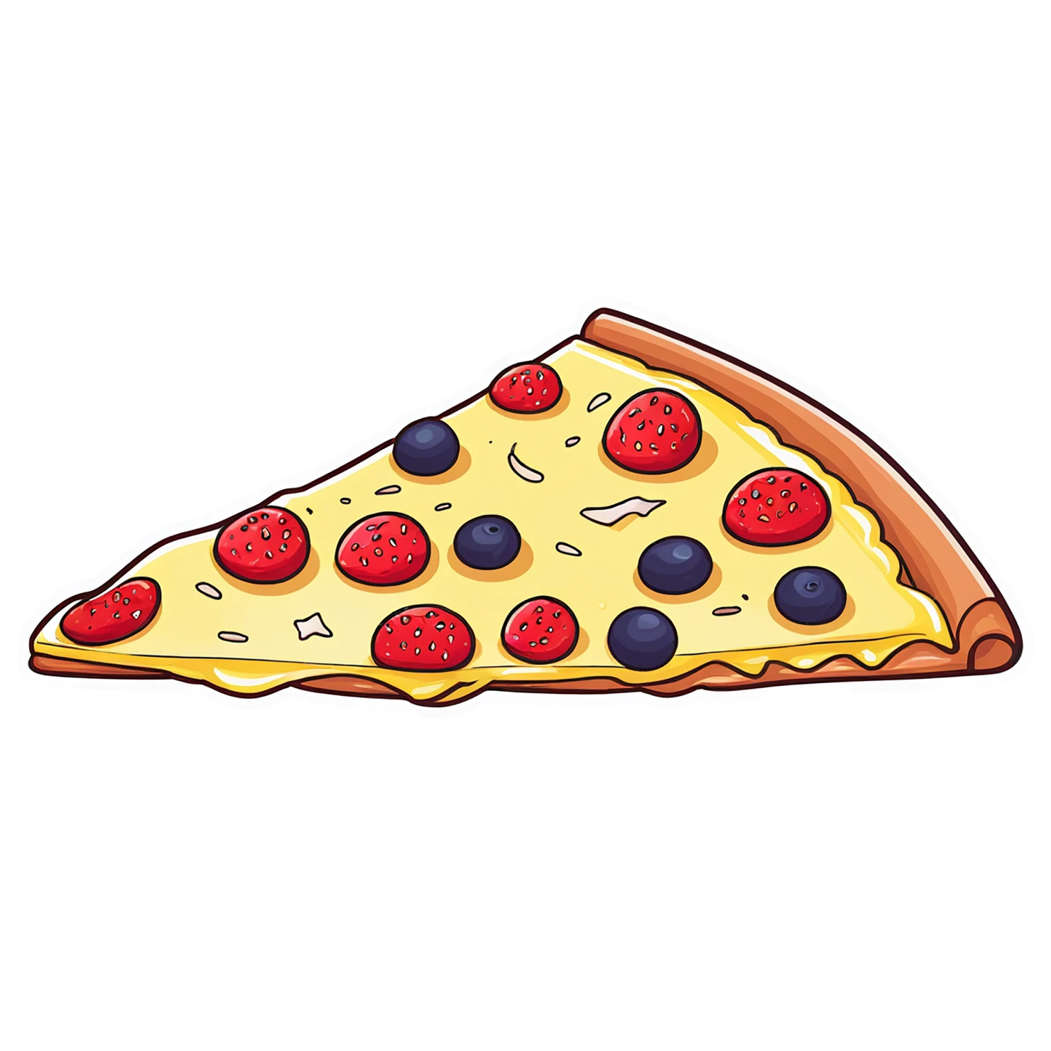 Pizza cute sticker isolated on transparent background #20630