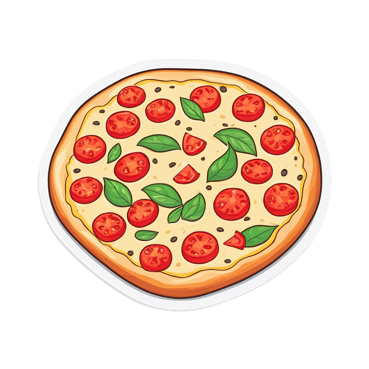 Pizza cute sticker isolated on transparent background #20632
