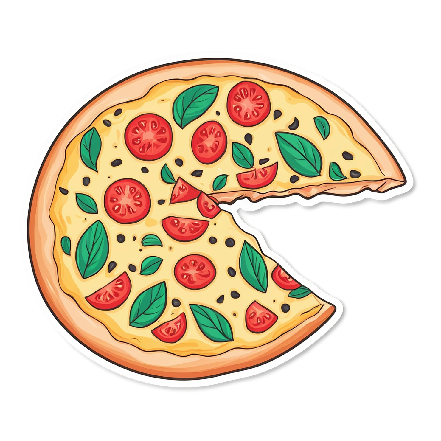 Pizza cute sticker isolated on transparent background #20633