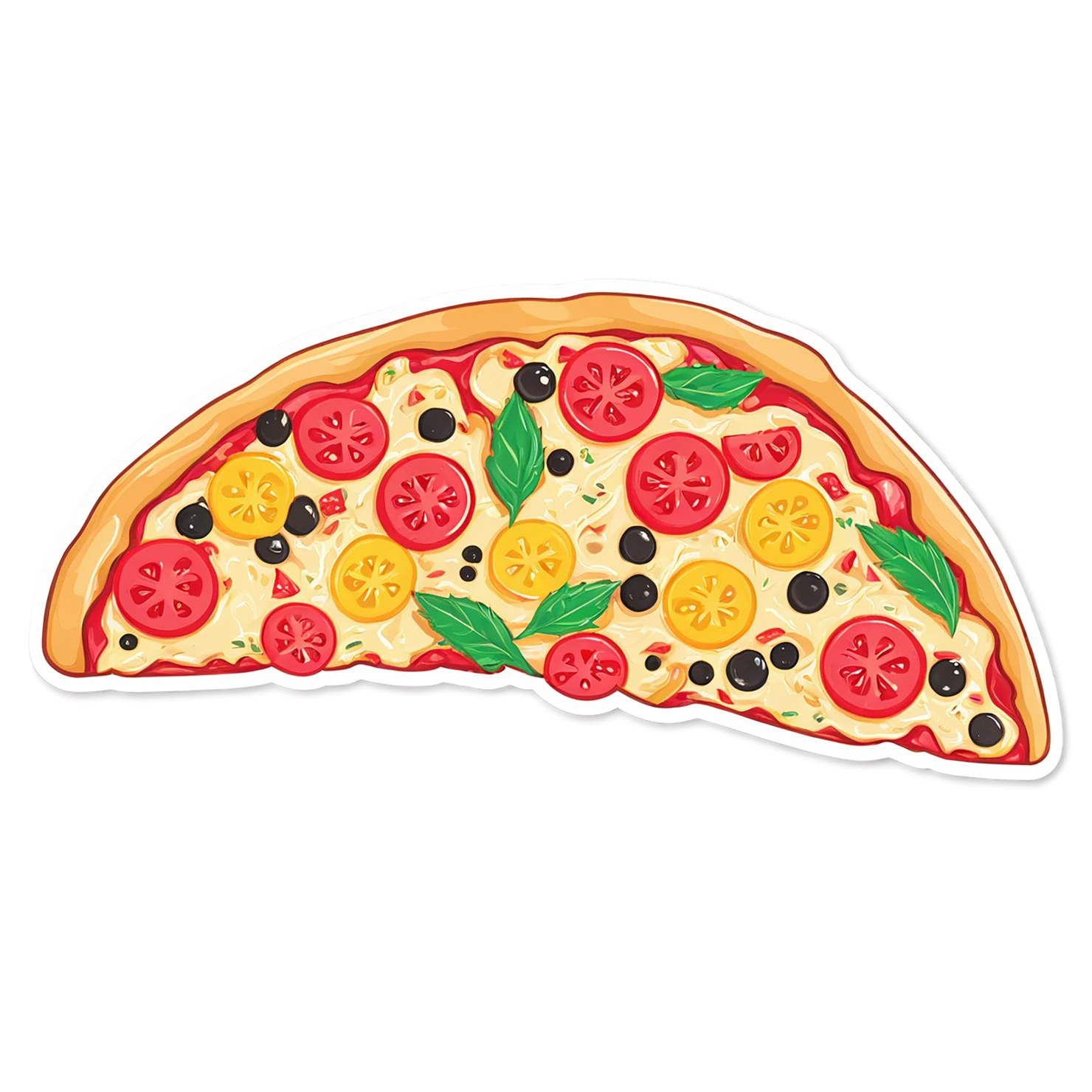 Pizza cute sticker isolated on transparent background #20635