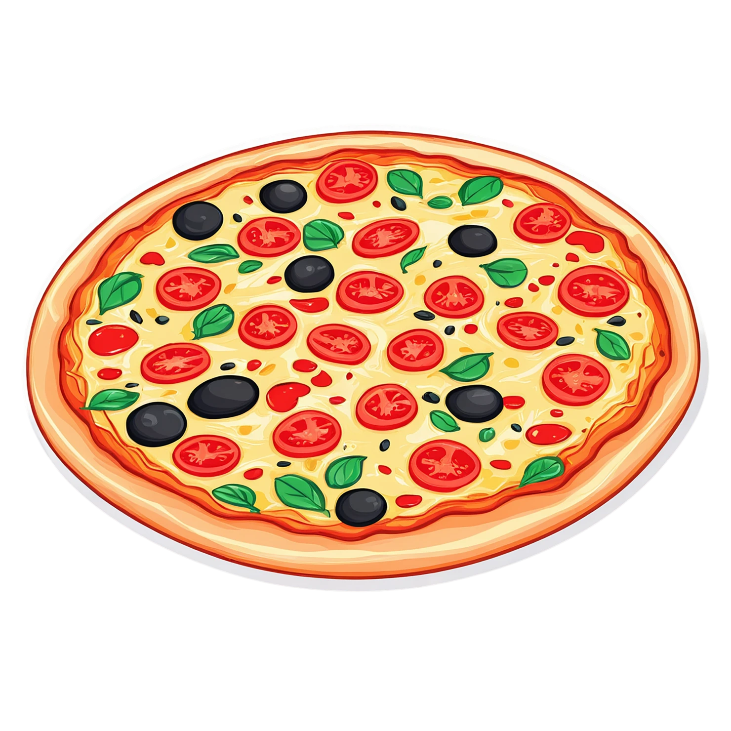Pizza cute sticker isolated on transparent background #20637