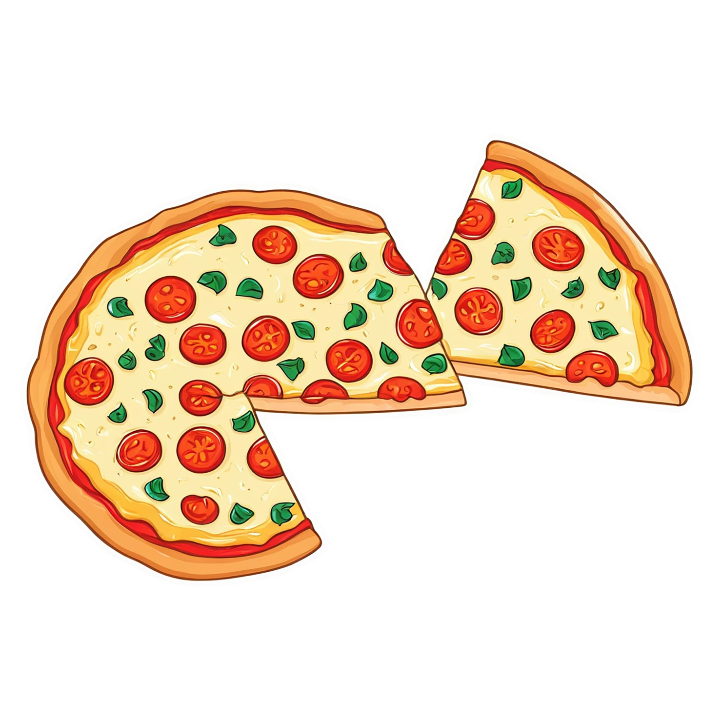 Pizza cute sticker isolated on transparent background #20638