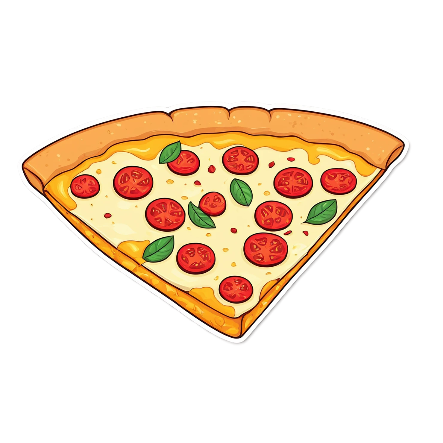 Pizza cute sticker isolated on transparent background #20639