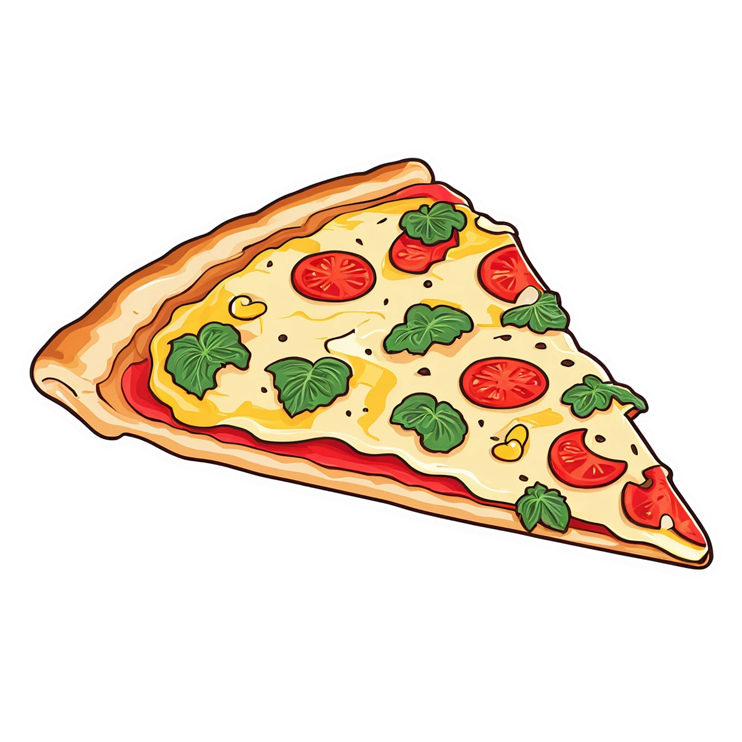 Pizza cute sticker isolated on transparent background #20640