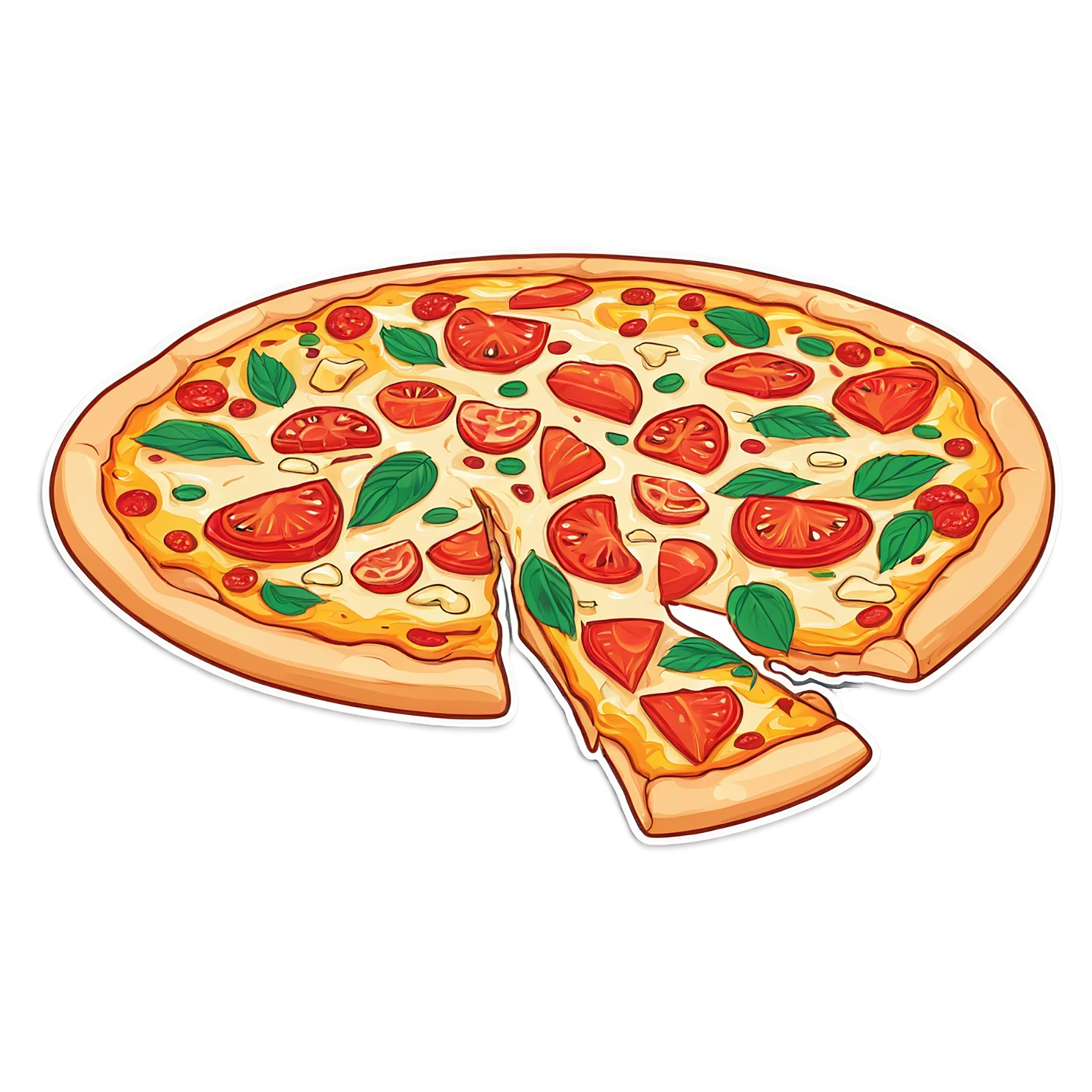 Pizza cute sticker isolated on transparent background #20643