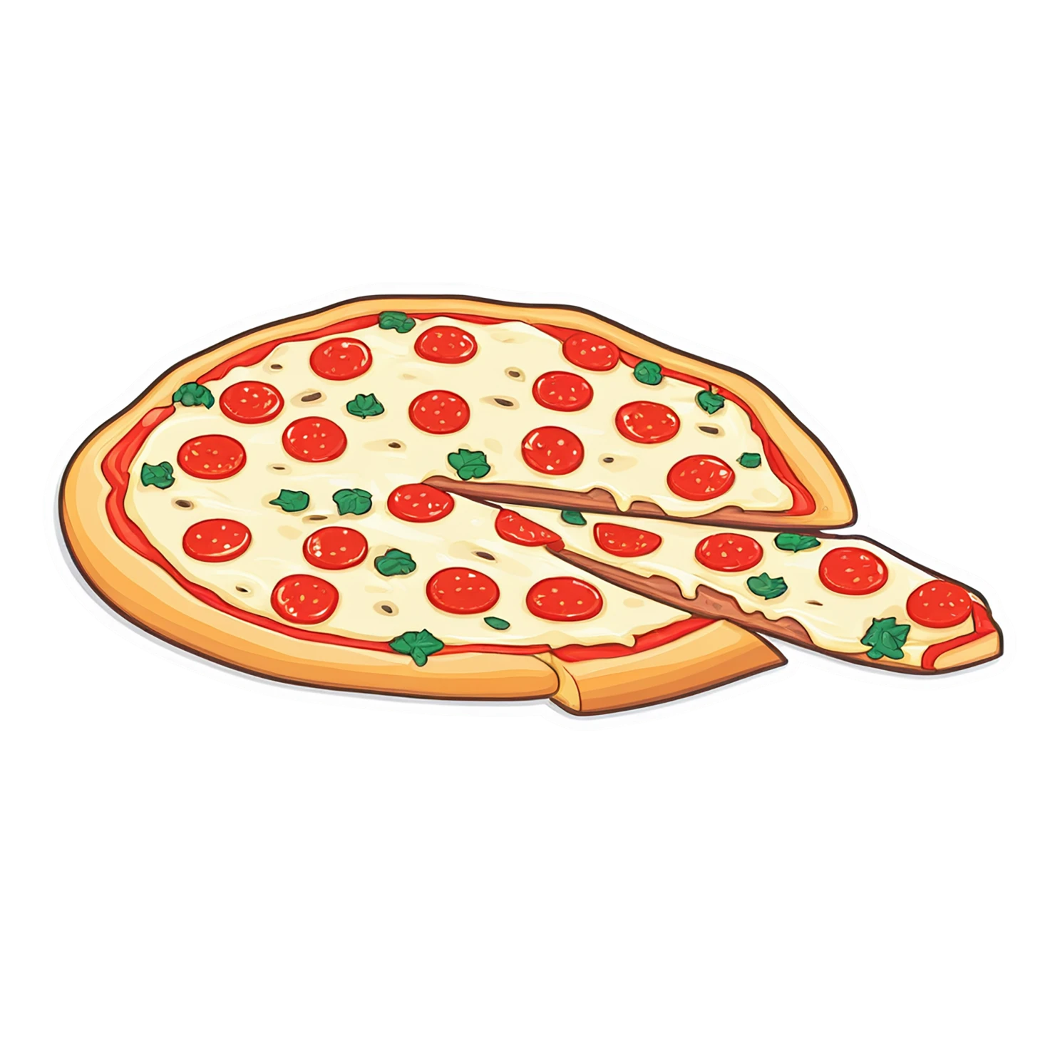 Pizza cute sticker isolated on transparent background #20644