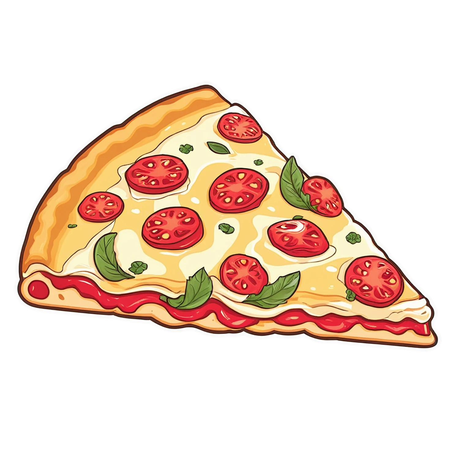 Pizza cute sticker isolated on transparent background #20646