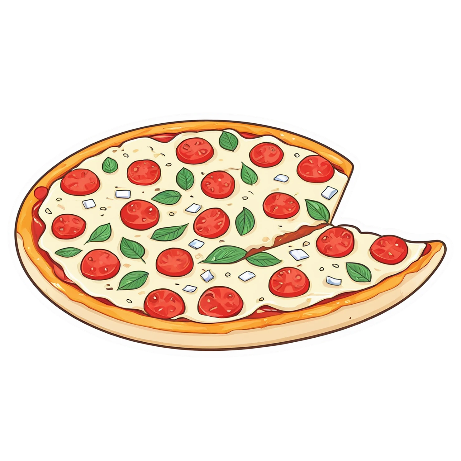 Pizza cute sticker isolated on transparent background #20647