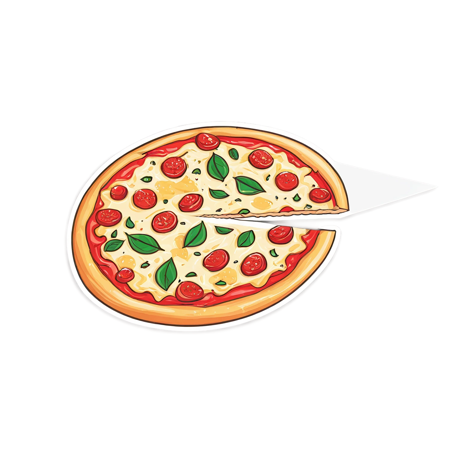 Pizza cute sticker isolated on transparent background #20649