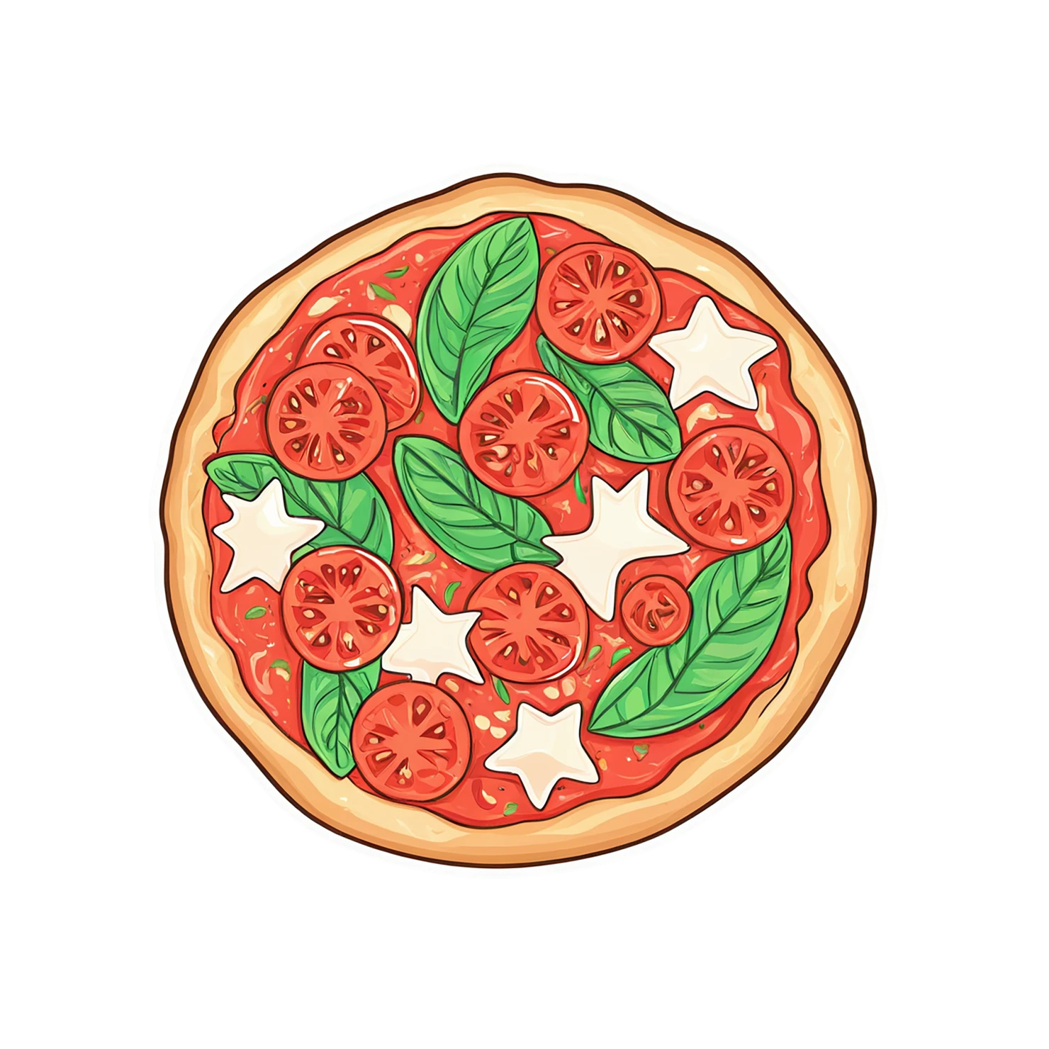 Pizza cute sticker isolated on transparent background #20651