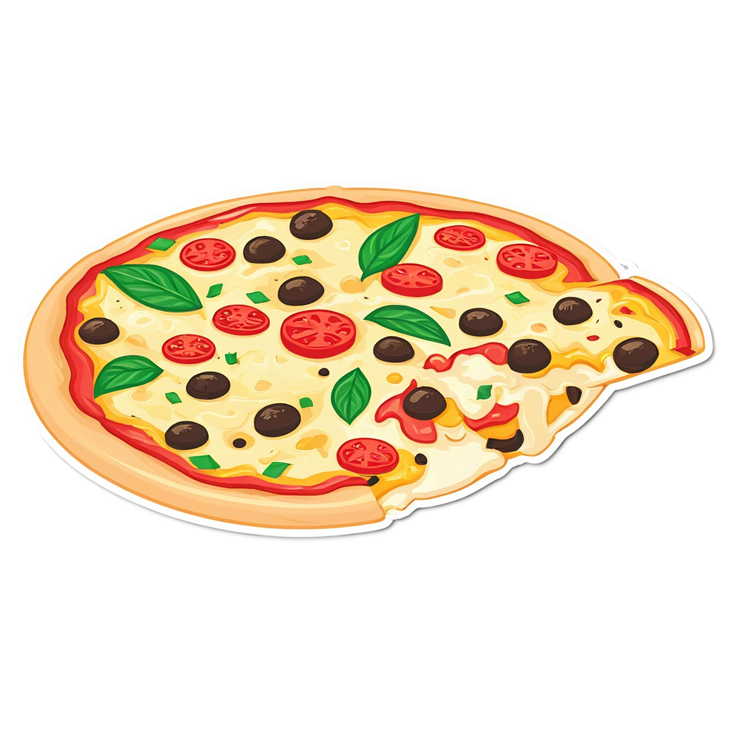 Pizza cute sticker isolated on transparent background #20653