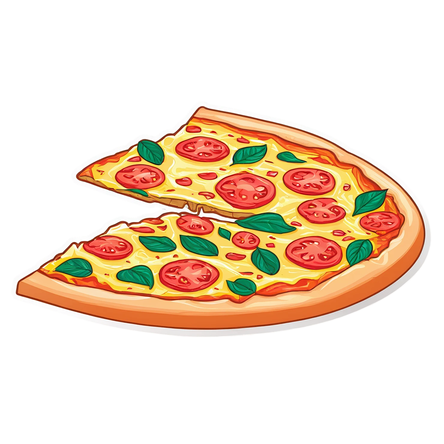Pizza cute sticker isolated on transparent background #20657