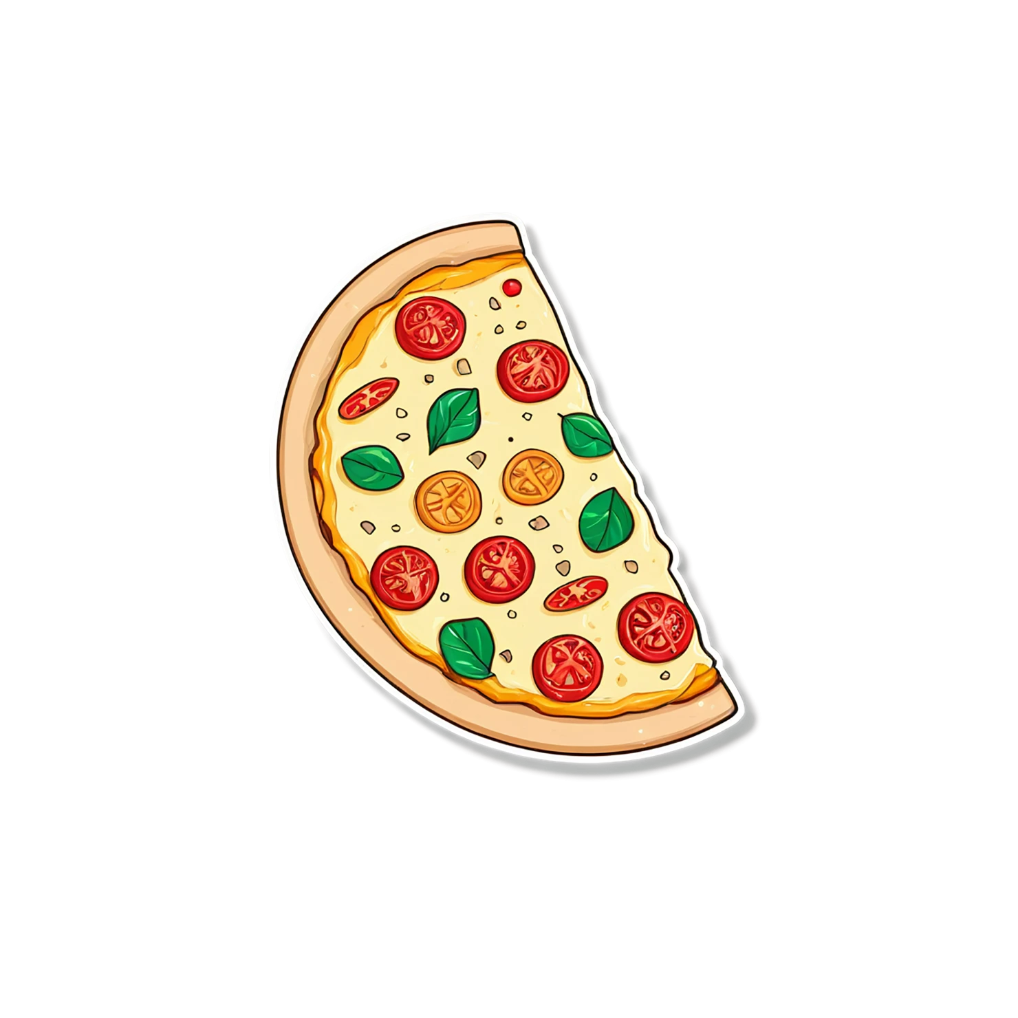 Pizza cute sticker isolated on transparent background #20658