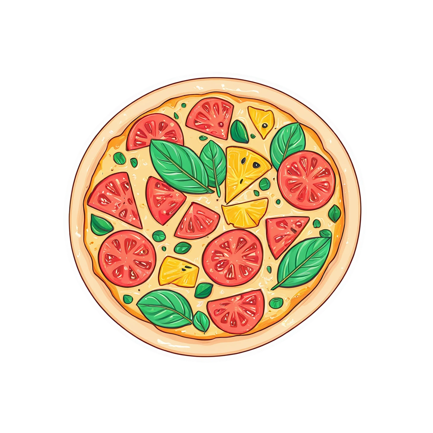 Pizza cute sticker isolated on transparent background #20660