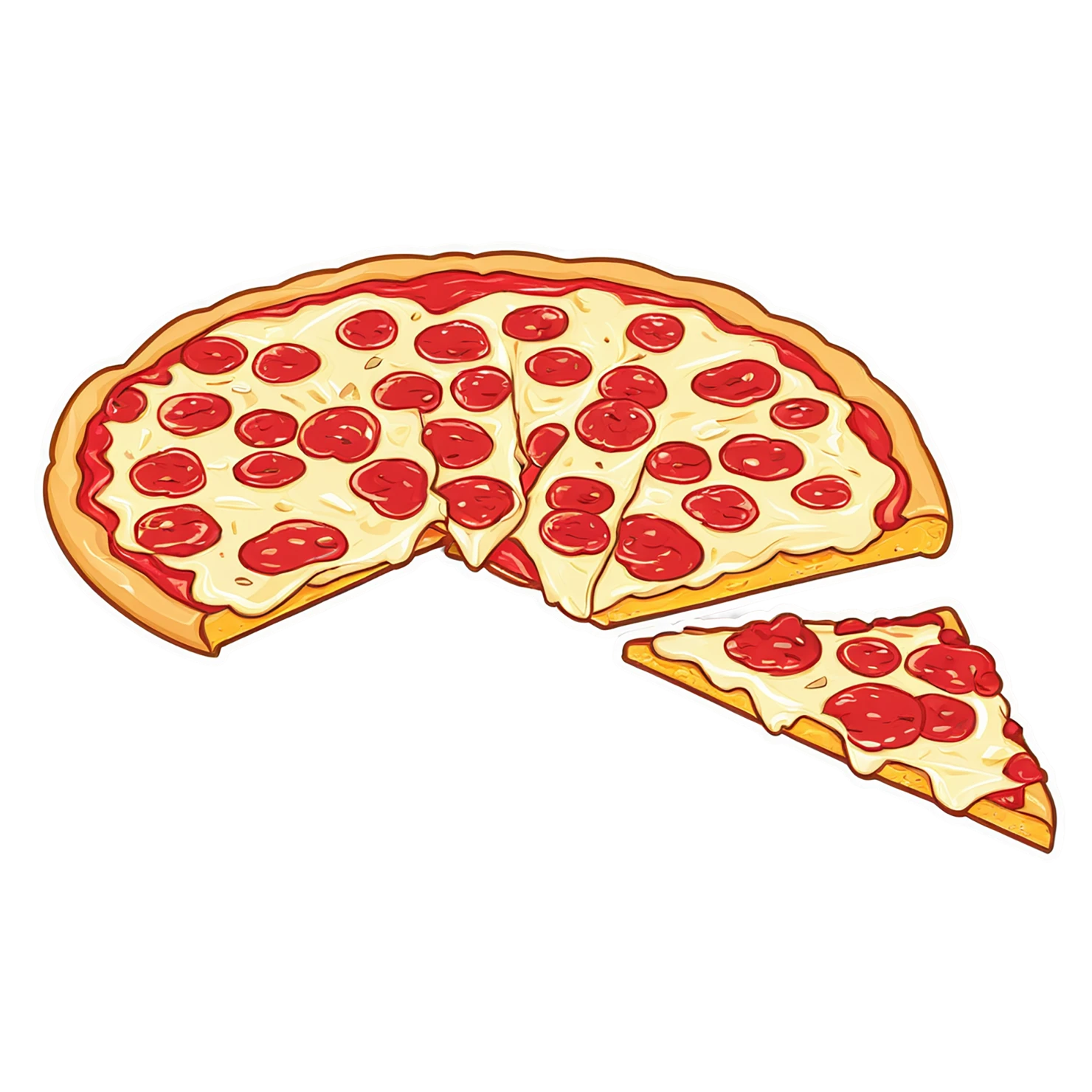 Pizza cute sticker isolated on transparent background #20661