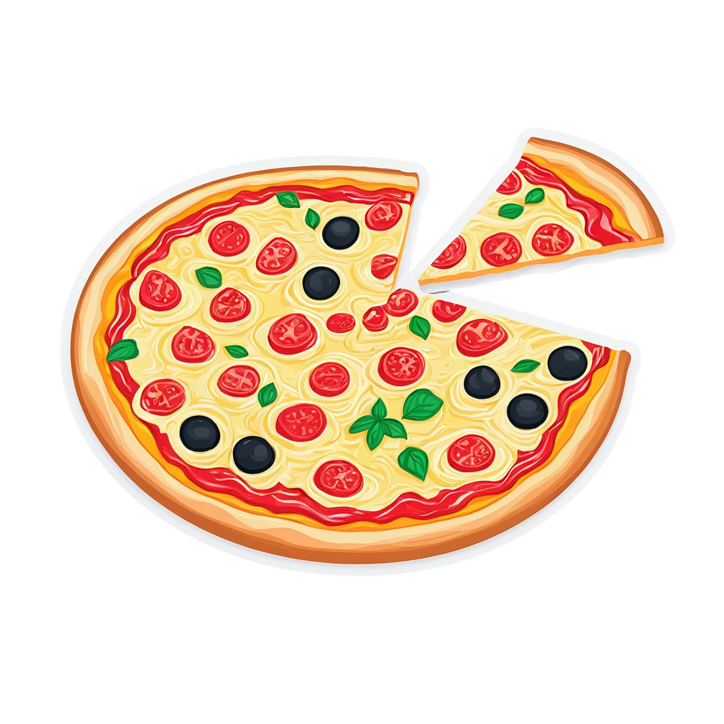 Pizza cute sticker isolated on transparent background #20662