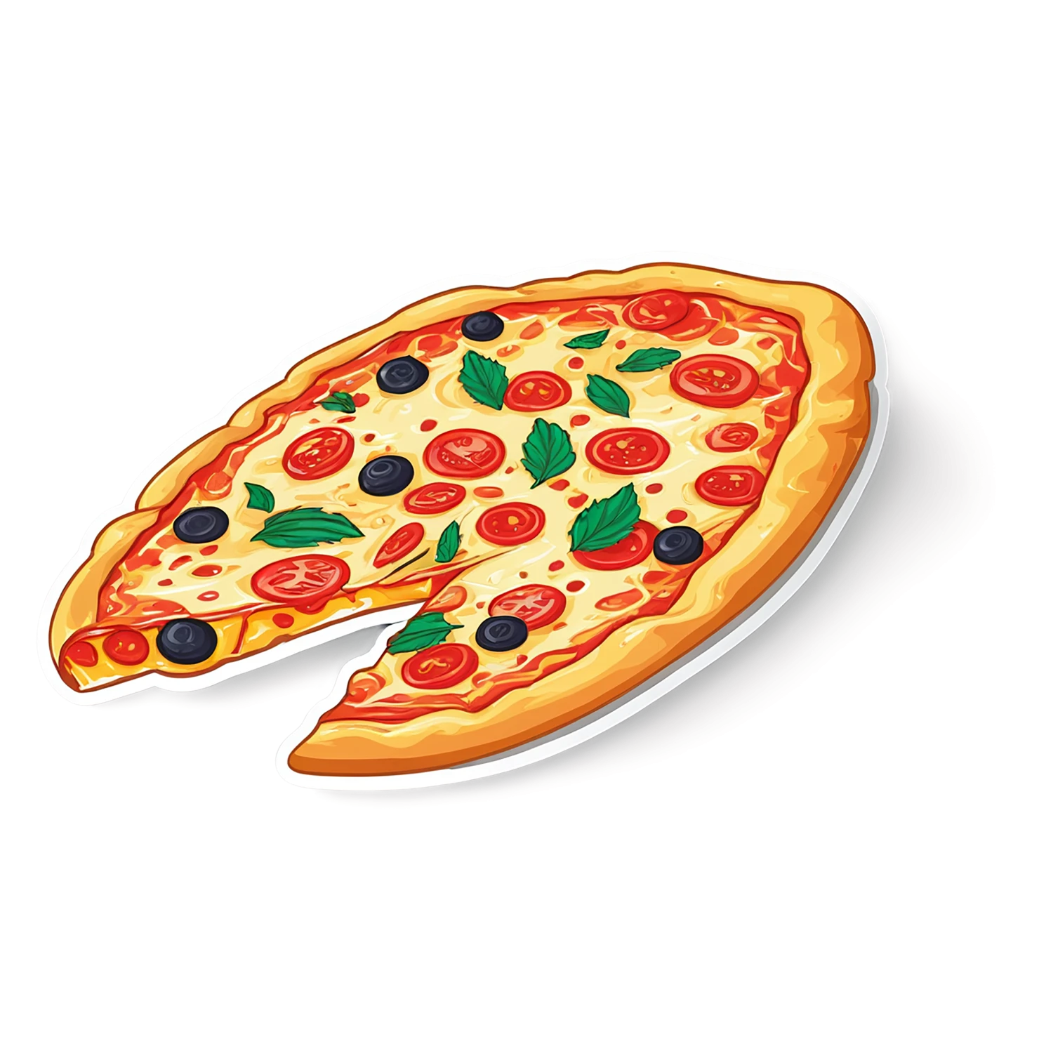 Pizza cute sticker isolated on transparent background #20663