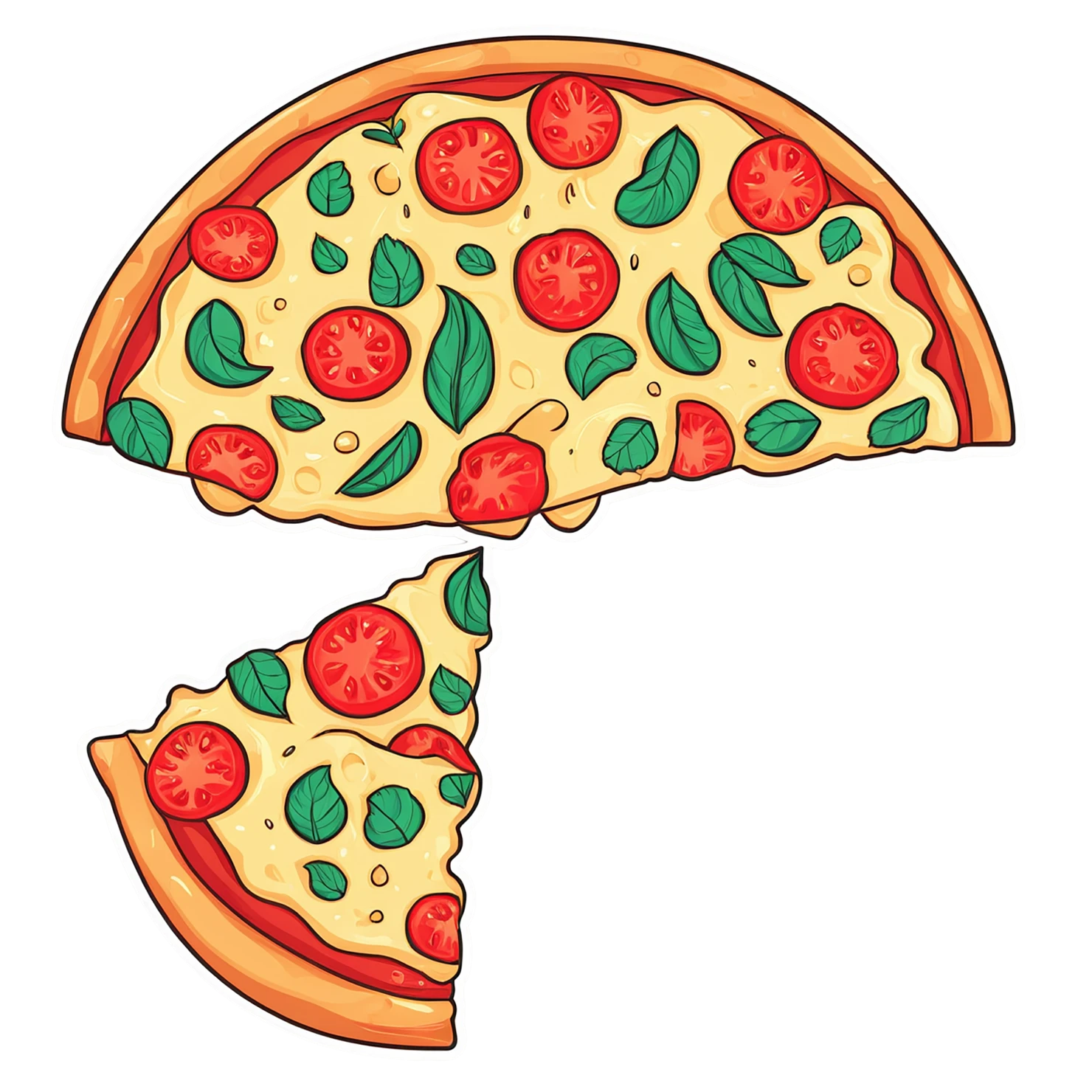 Pizza cute sticker isolated on transparent background #20665
