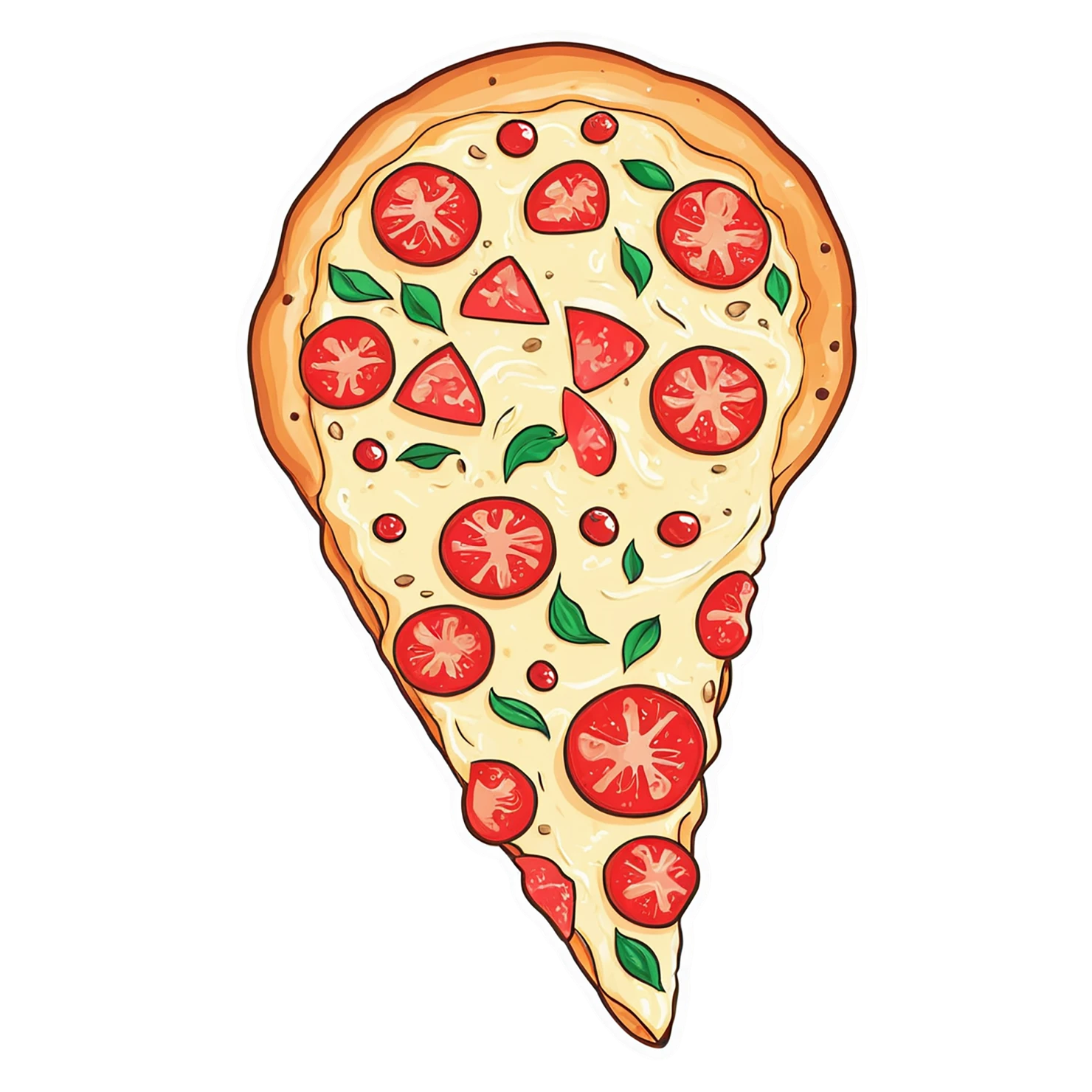 Pizza cute sticker isolated on transparent background #20666